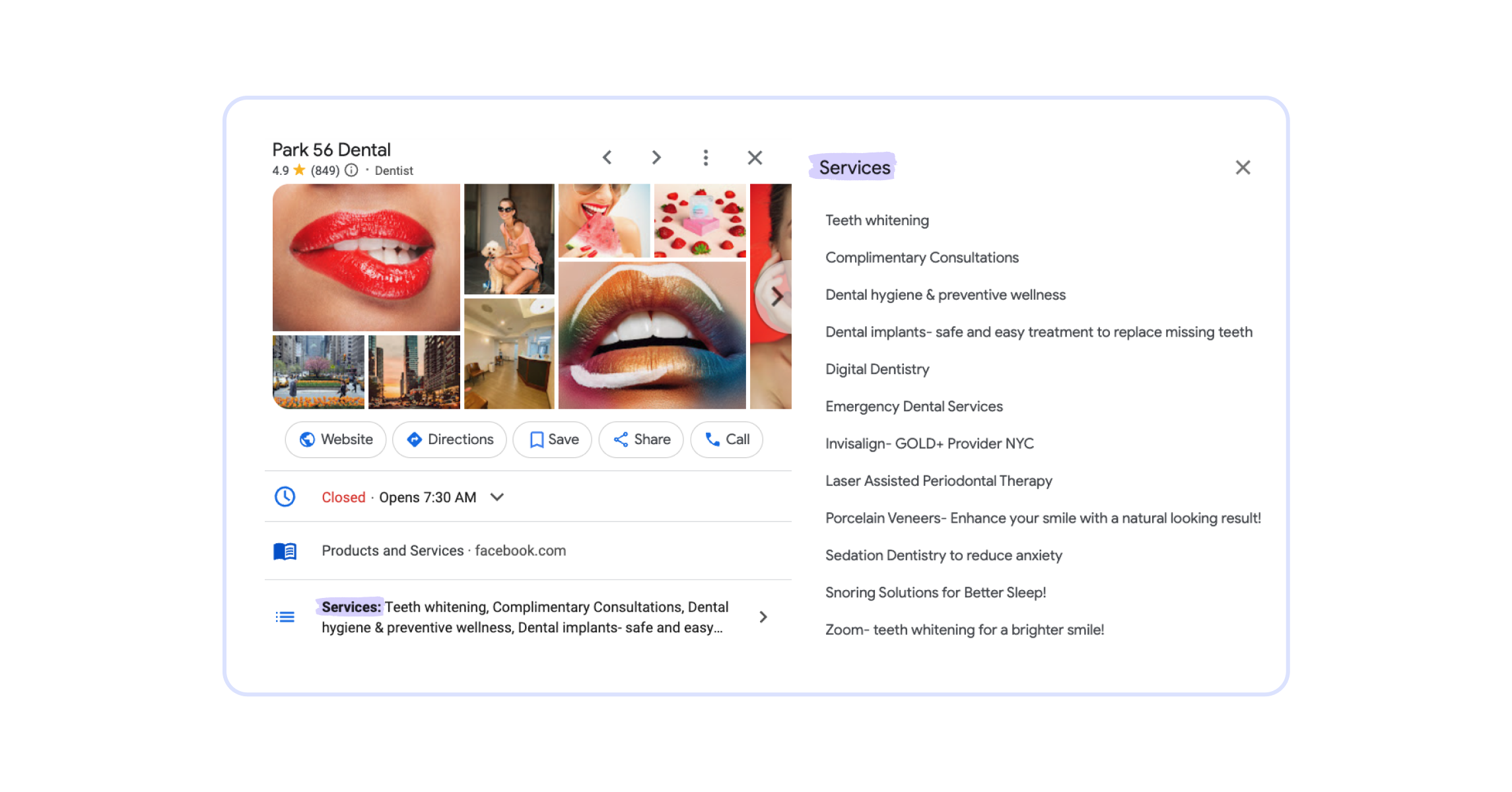 park 56 dental business listing